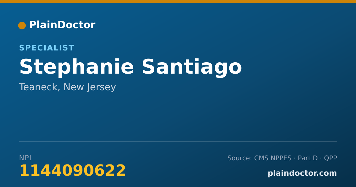 Shareable card for Stephanie Santiago - Specialist, Teaneck, NJ