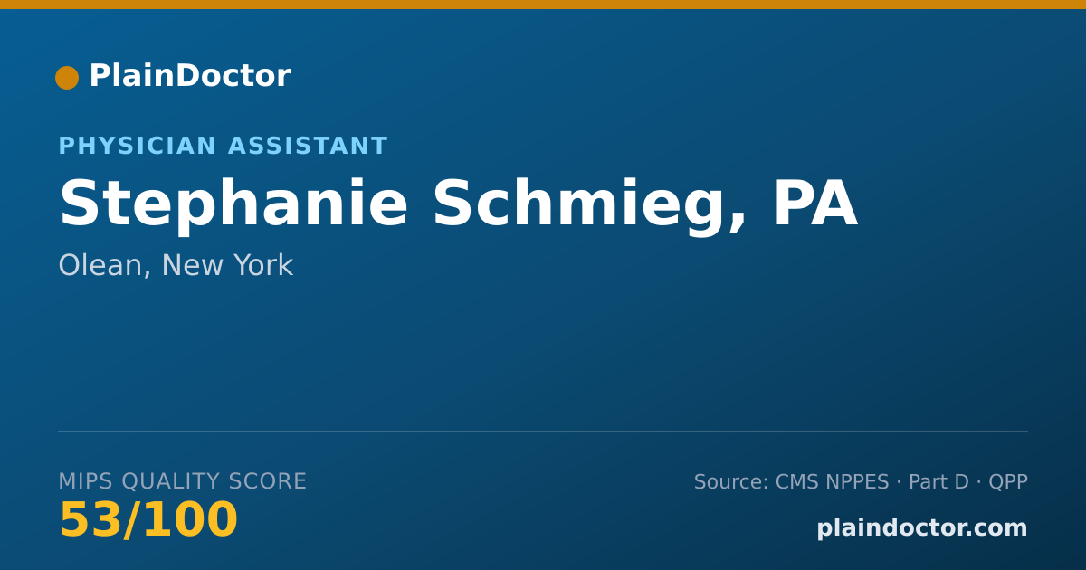 Shareable card for Stephanie Schmieg, PA - Physician Assistant, Olean, NY