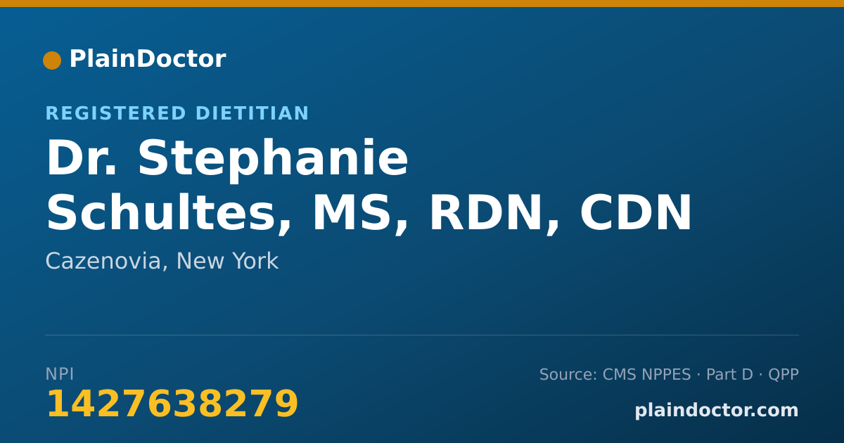 Shareable card for Stephanie Schultes, MS, RDN, CDN - Registered Dietitian, Cazenovia, NY