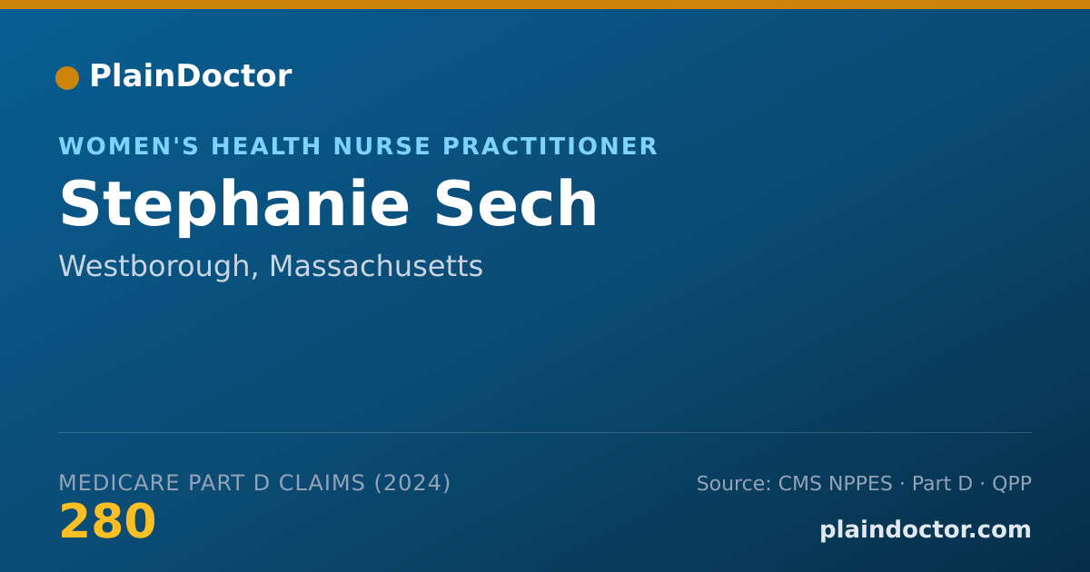 Shareable card for Stephanie Sech - Women's Health Nurse Practitioner, Westborough, MA
