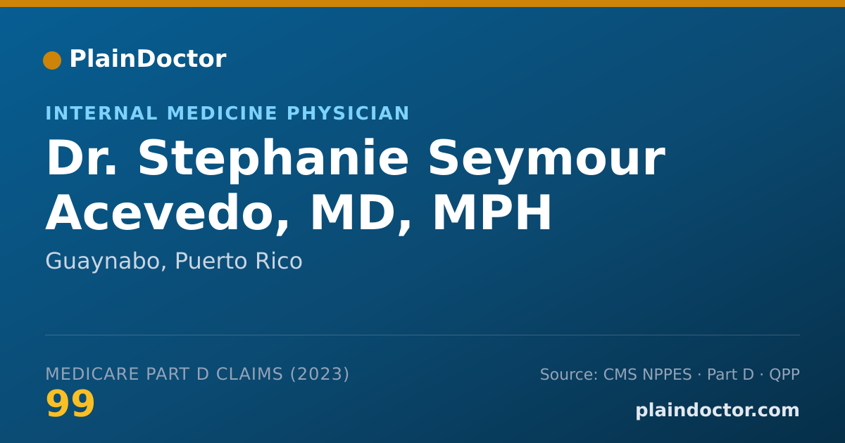 Shareable card for Stephanie Seymour Acevedo, MD, MPH - Internal Medicine Physician, Guaynabo, PR