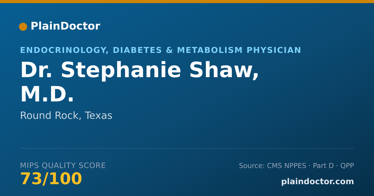 Shareable card for Stephanie Shaw, M.D. - Endocrinology, Diabetes & Metabolism Physician, Round Rock, TX