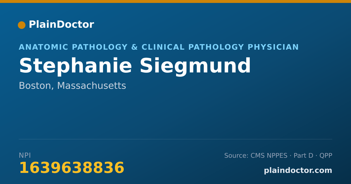 Shareable card for Stephanie Siegmund - Anatomic Pathology & Clinical Pathology Physician, Boston, MA