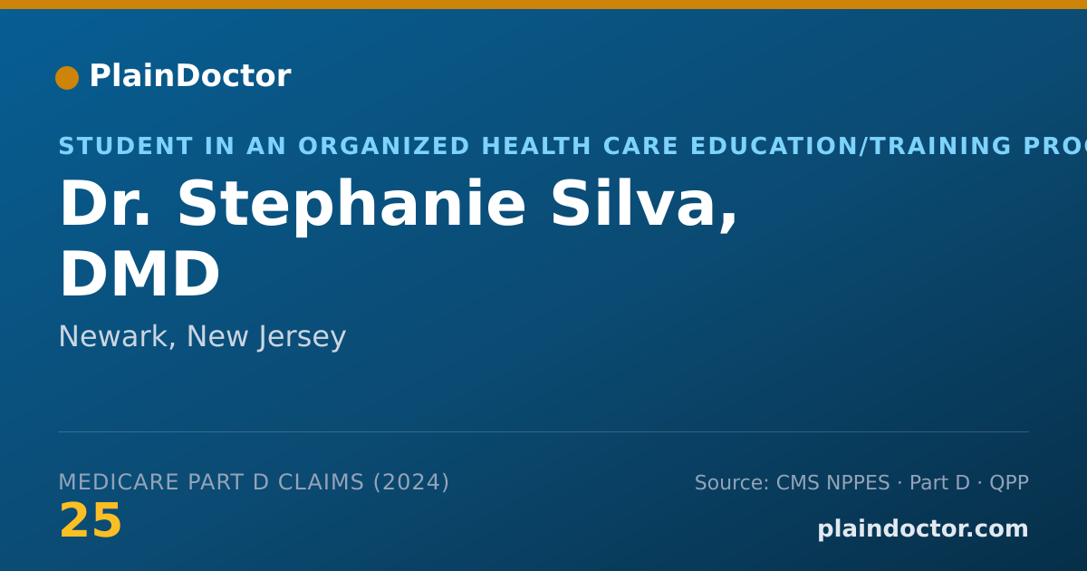 Shareable card for Stephanie Silva, DMD - Student in an Organized Health Care Education/Training Program, Newark, NJ