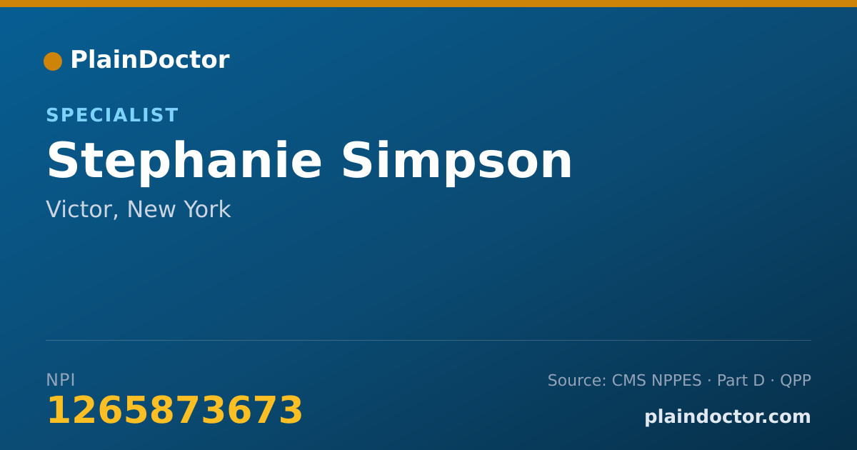 Shareable card for Stephanie Simpson - Specialist, Victor, NY