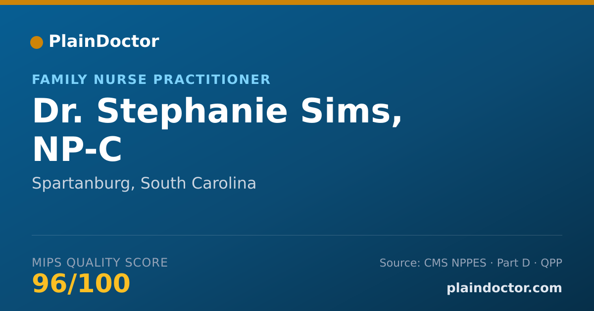 Shareable card for Stephanie Sims, NP-C - Family Nurse Practitioner, Spartanburg, SC