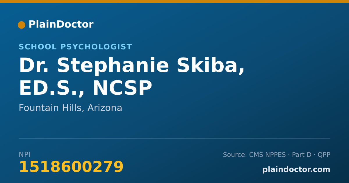 Shareable card for Stephanie Skiba, ED.S., NCSP - School Psychologist, Fountain Hills, AZ