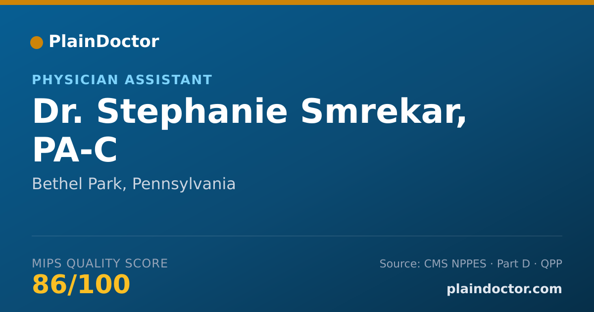 Shareable card for Stephanie Smrekar, PA-C - Physician Assistant, Bethel Park, PA