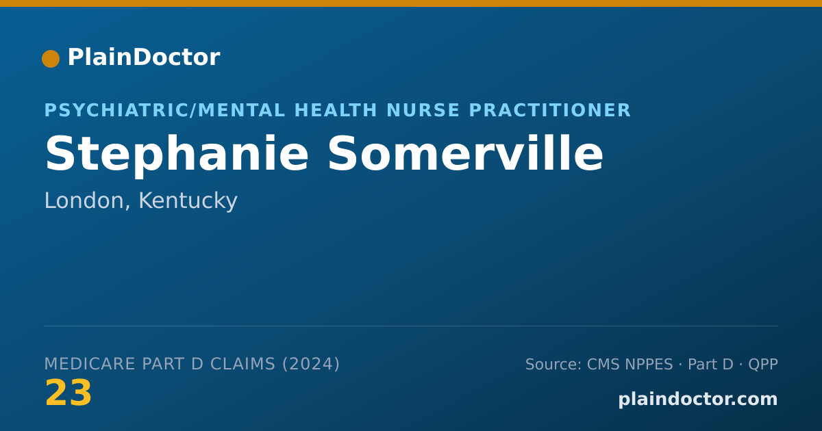 Shareable card for Stephanie Somerville - Psychiatric/Mental Health Nurse Practitioner, London, KY