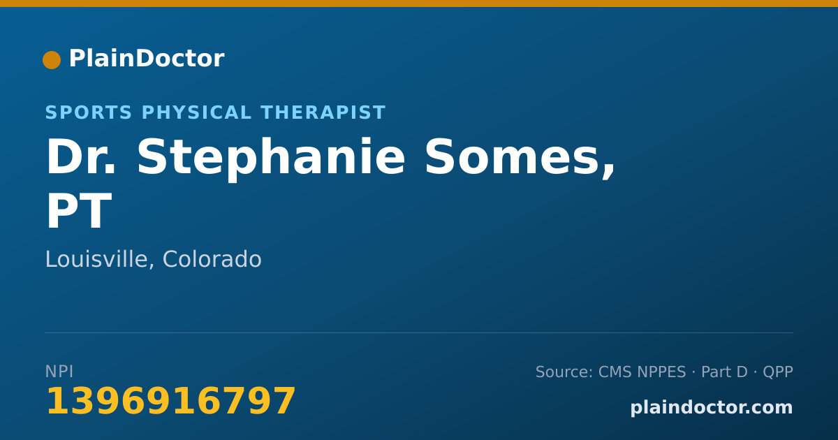Shareable card for Stephanie Somes, PT - Sports Physical Therapist, Louisville, CO