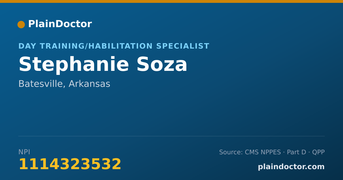 Shareable card for Stephanie Soza - Day Training/Habilitation Specialist, Batesville, AR