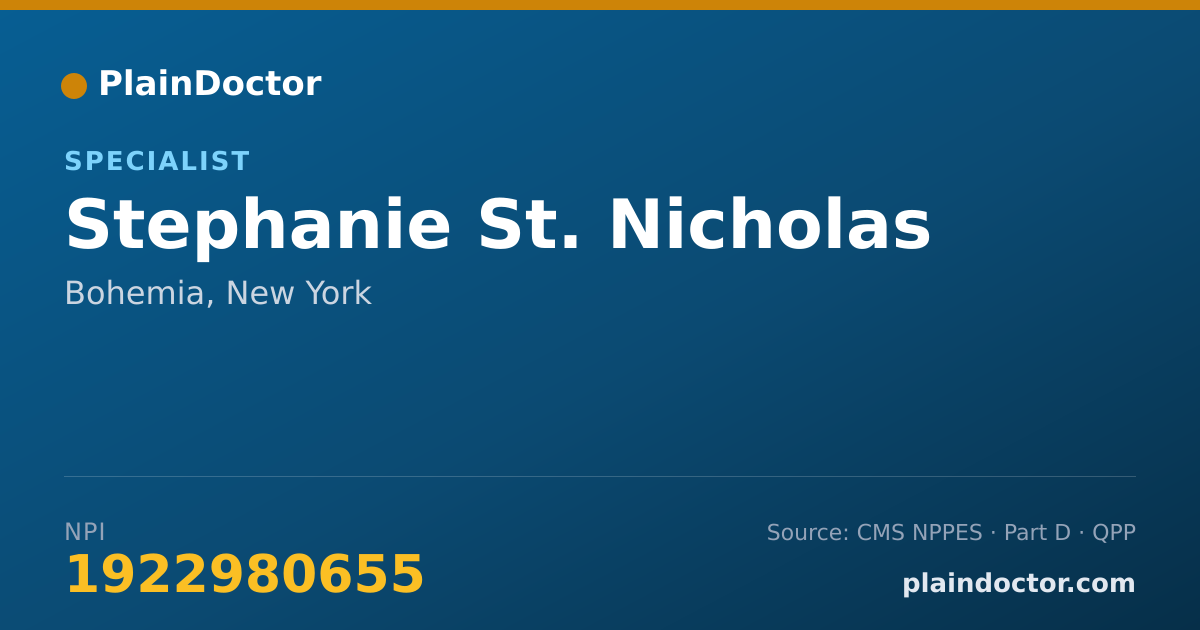 Shareable card for Stephanie St. Nicholas - Specialist, Bohemia, NY