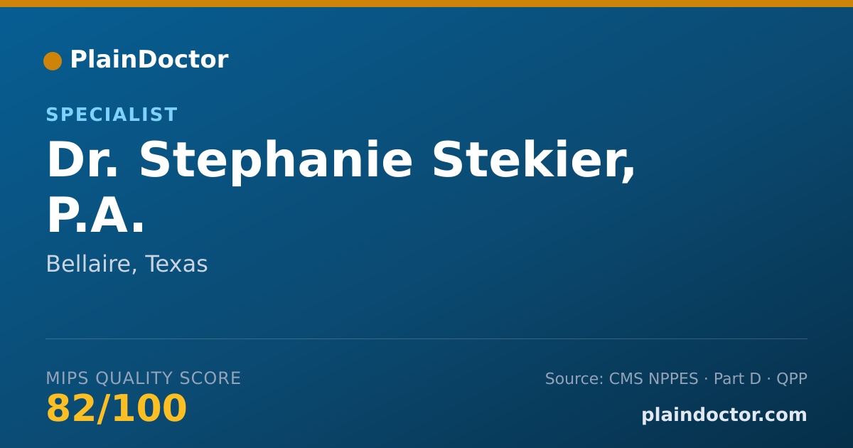 Shareable card for Stephanie Stekier, P.A. - Specialist, Bellaire, TX