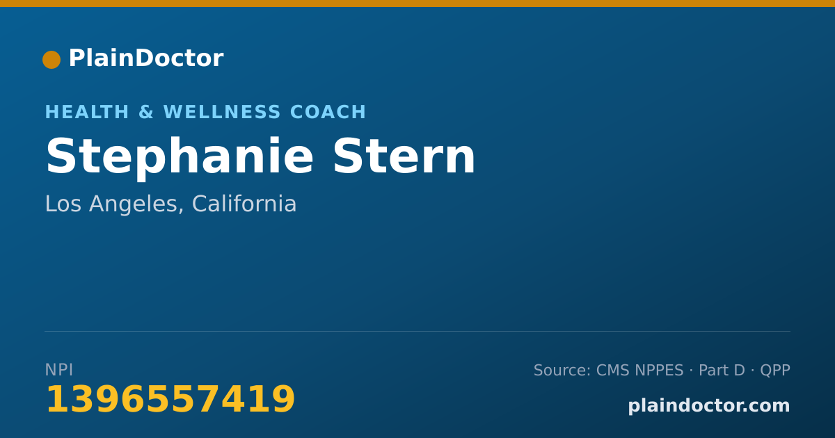 Shareable card for Stephanie Stern - Health & Wellness Coach, Los Angeles, CA