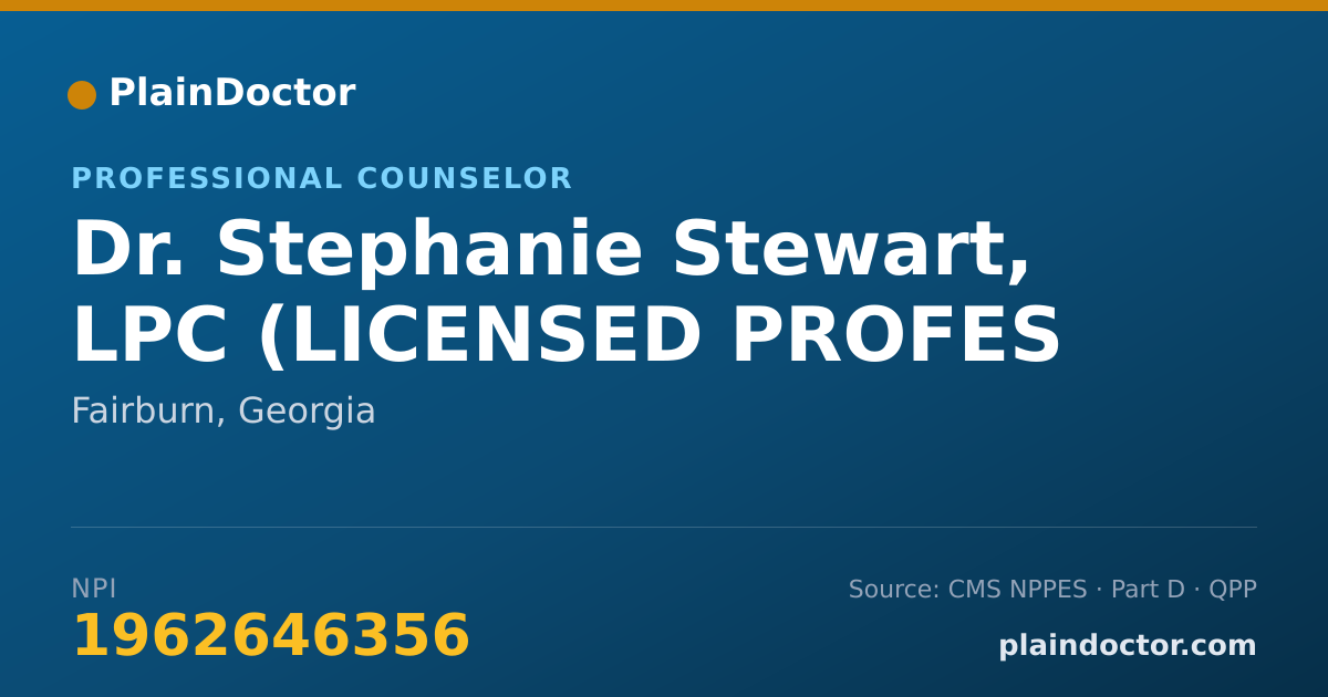 Shareable card for Stephanie Stewart, LPC (LICENSED PROFES - Professional Counselor, Fairburn, GA