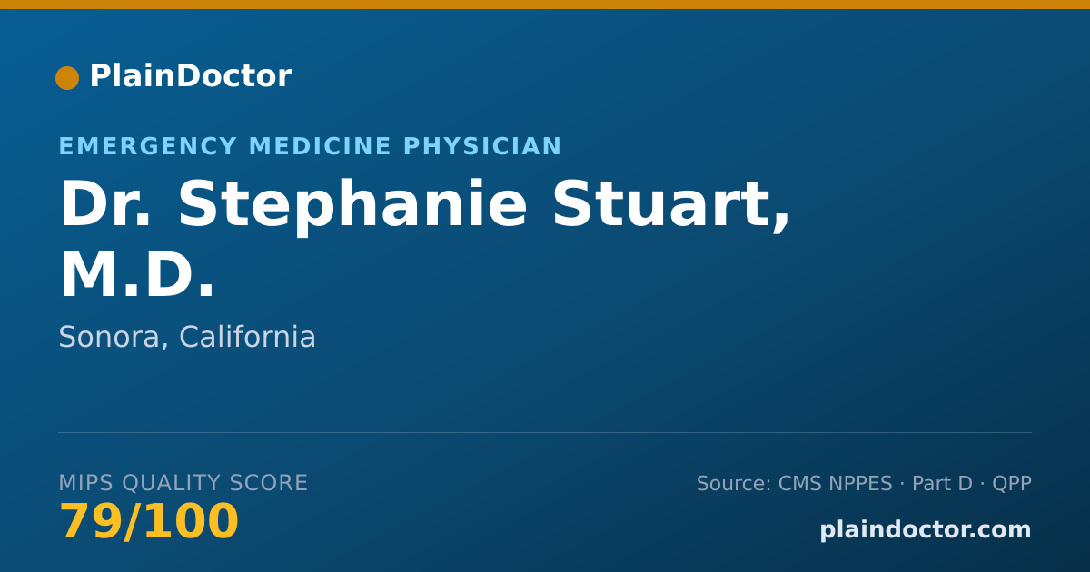 Shareable card for Stephanie Stuart, M.D. - Emergency Medicine Physician, Sonora, CA