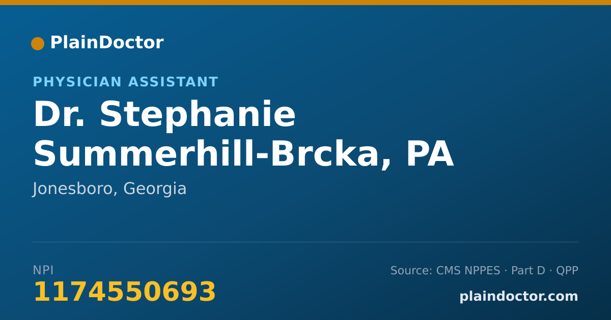 Shareable card for Stephanie Summerhill-Brcka, PA - Physician Assistant, Jonesboro, GA