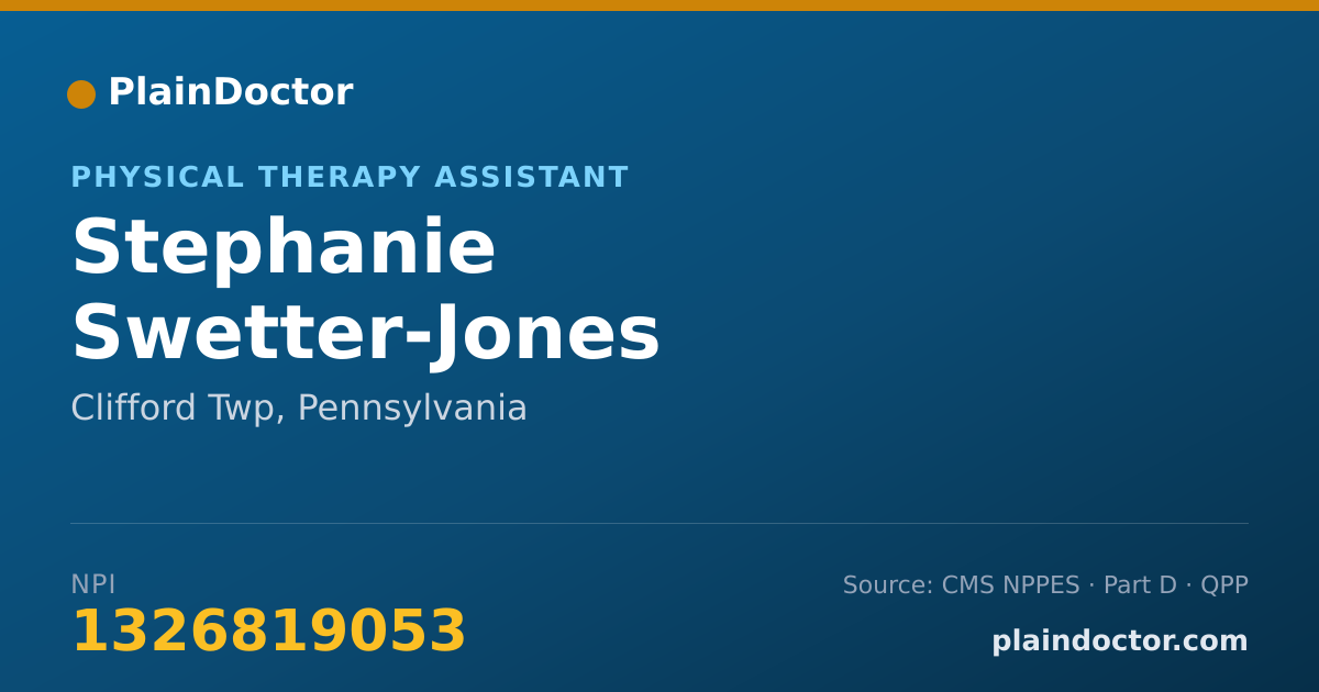 Shareable card for Stephanie Swetter-Jones - Physical Therapy Assistant, Clifford Twp, PA