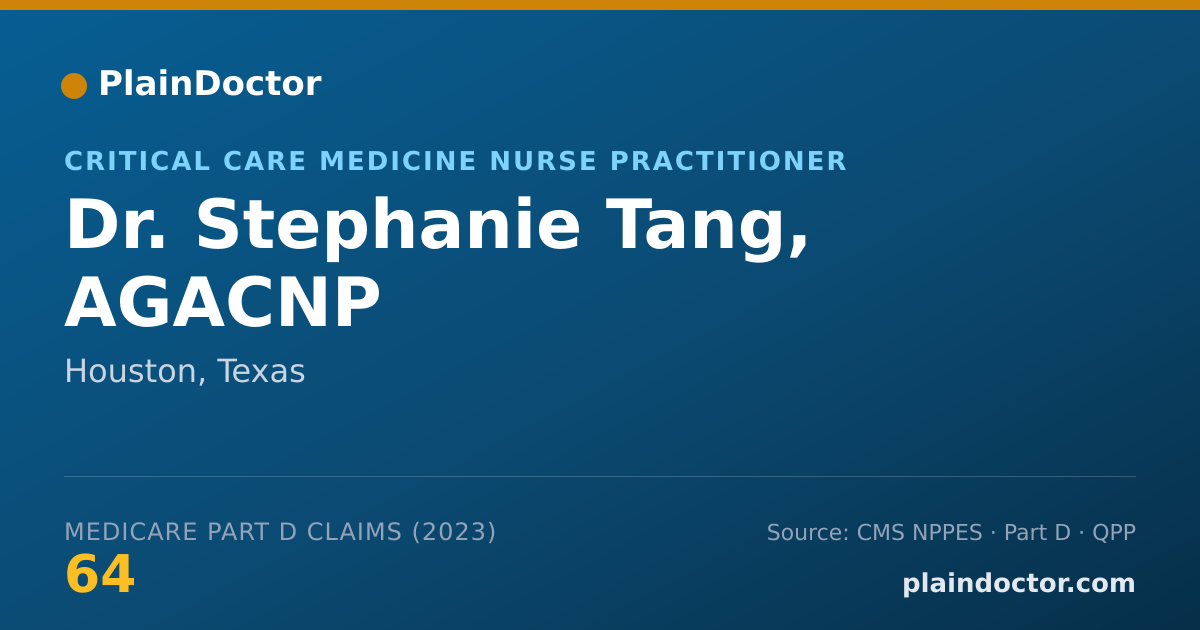 Shareable card for Stephanie Tang, AGACNP - Critical Care Medicine Nurse Practitioner, Houston, TX