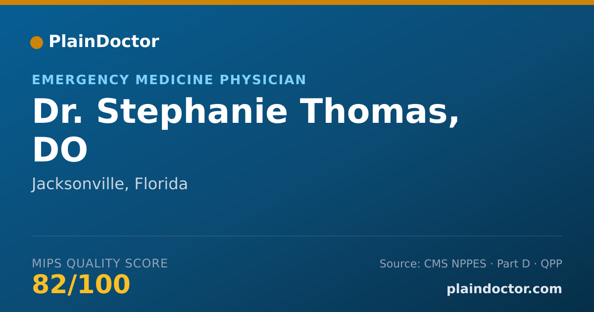 Shareable card for Stephanie Thomas, DO - Emergency Medicine Physician, Jacksonville, FL