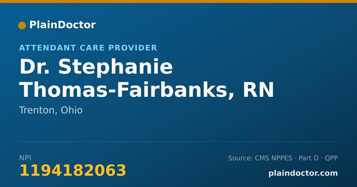 Shareable card for Stephanie Thomas-Fairbanks, RN - Attendant Care Provider, Trenton, OH