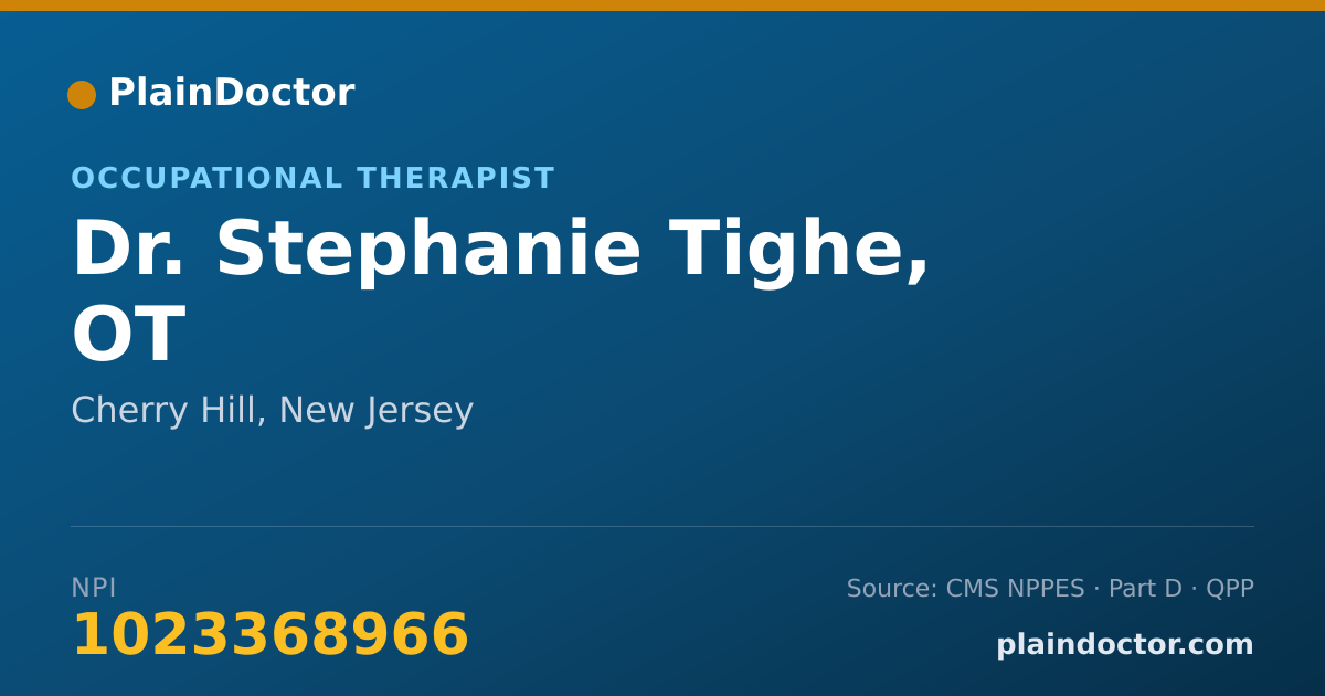 Shareable card for Stephanie Tighe, OT - Occupational Therapist, Cherry Hill, NJ