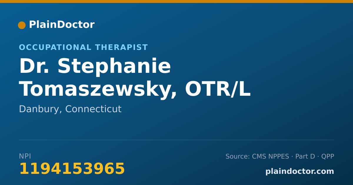 Shareable card for Stephanie Tomaszewsky, OTR/L - Occupational Therapist, Danbury, CT