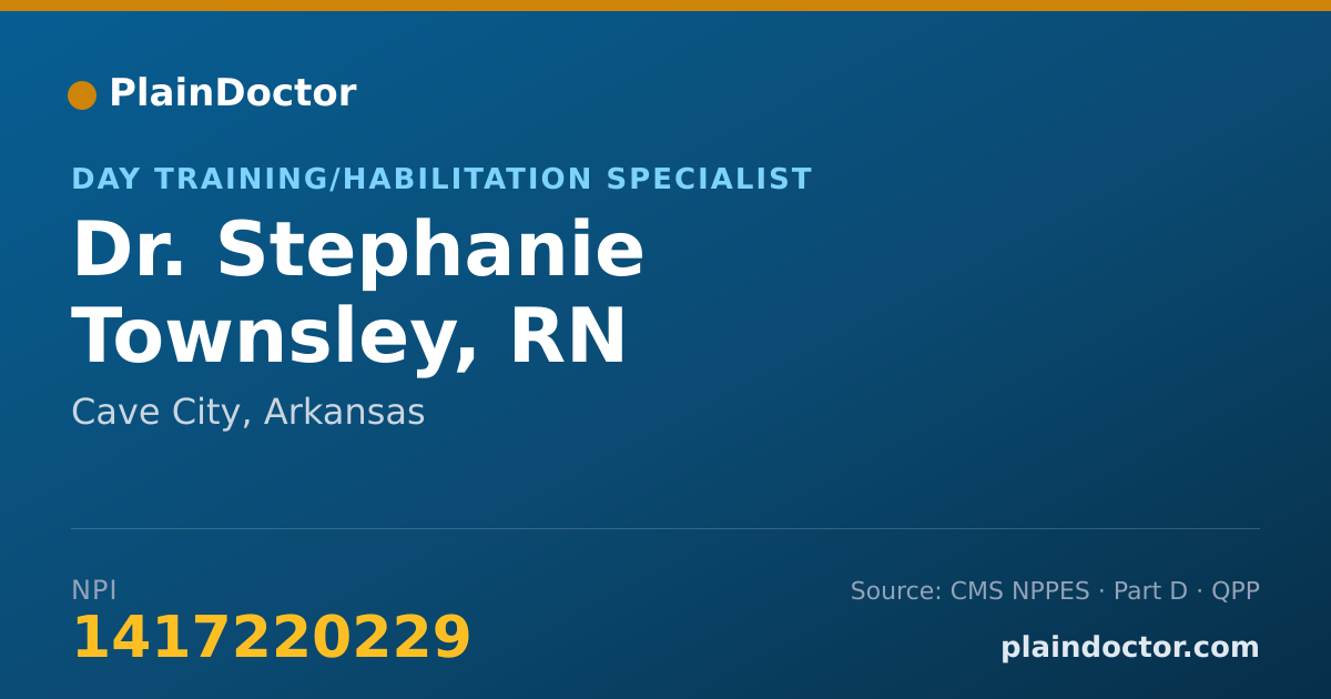 Shareable card for Stephanie Townsley, RN - Day Training/Habilitation Specialist, Cave City, AR