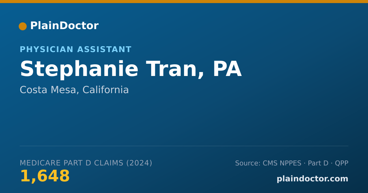 Shareable card for Stephanie Tran, PA - Physician Assistant, Costa Mesa, CA