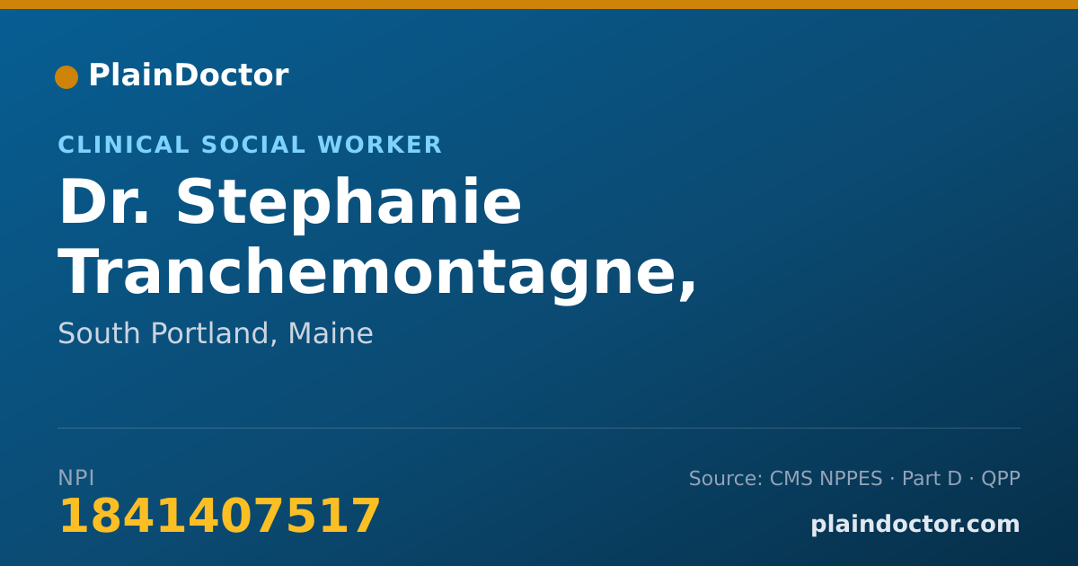 Shareable card for Stephanie Tranchemontagne, SOCIAL WORKER LSW - Clinical Social Worker, South Portland, ME