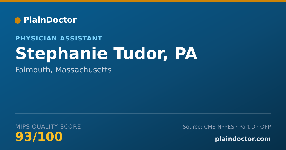 Shareable card for Stephanie Tudor, PA - Physician Assistant, Falmouth, MA