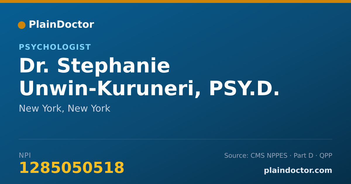 Shareable card for Stephanie Unwin-Kuruneri, PSY.D. - Psychologist, New York, NY
