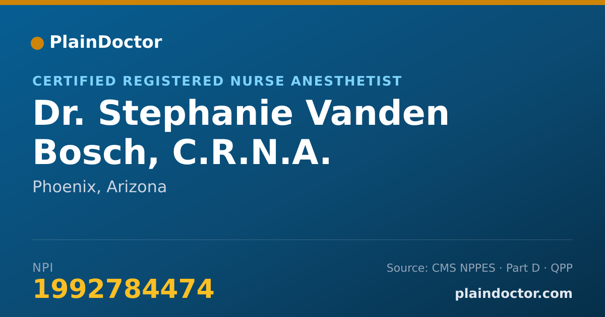 Shareable card for Stephanie Vanden Bosch, C.R.N.A. - Certified Registered Nurse Anesthetist, Phoenix, AZ