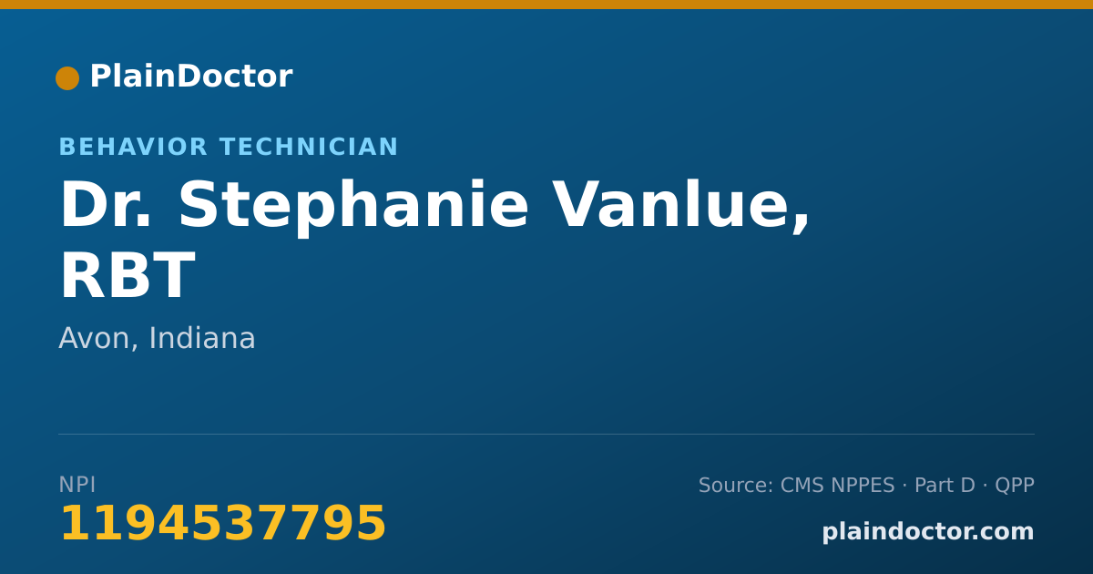 Shareable card for Stephanie Vanlue, RBT - Behavior Technician, Avon, IN