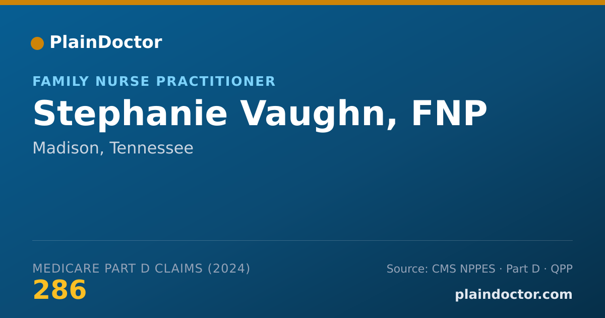 Shareable card for Stephanie Vaughn, FNP - Family Nurse Practitioner, Madison, TN