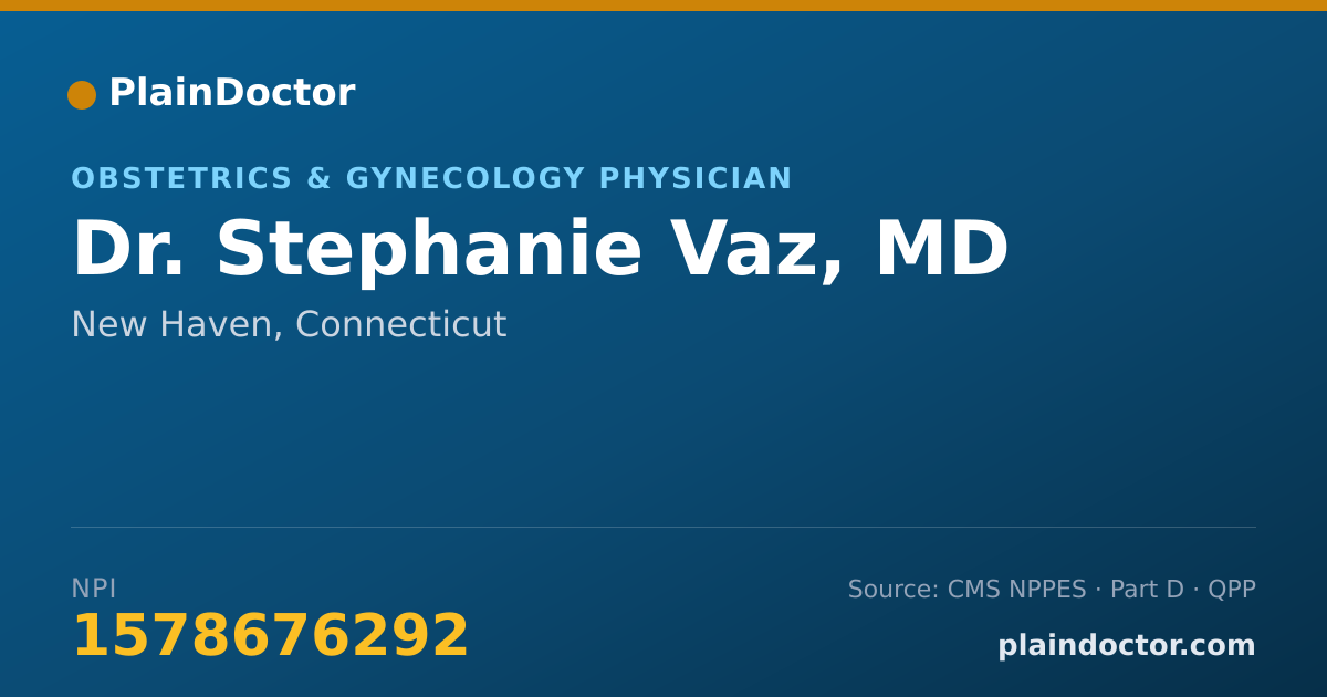 Shareable card for Stephanie Vaz, MD - Obstetrics & Gynecology Physician, New Haven, CT