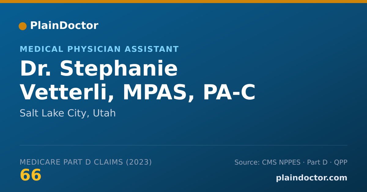 Shareable card for Stephanie Vetterli, MPAS, PA-C - Medical Physician Assistant, Salt Lake City, UT