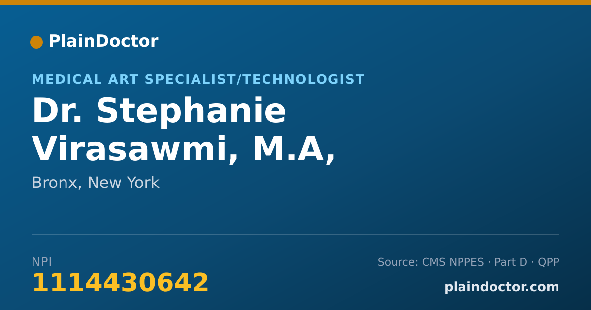Shareable card for Stephanie Virasawmi, M.A, ATR-BC,LCAT - Medical Art Specialist/Technologist, Bronx, NY