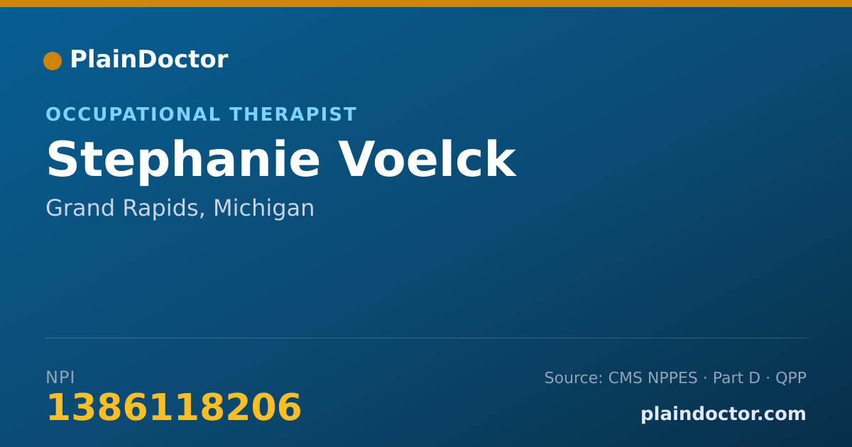 Shareable card for Stephanie Voelck - Occupational Therapist, Grand Rapids, MI
