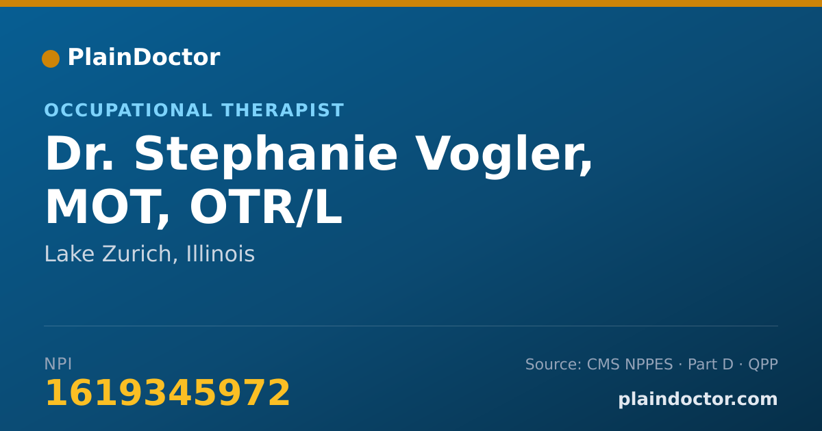 Shareable card for Stephanie Vogler, MOT, OTR/L - Occupational Therapist, Lake Zurich, IL