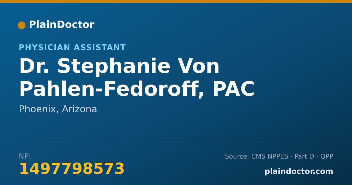 Shareable card for Stephanie Von Pahlen-Fedoroff, PAC - Physician Assistant, Phoenix, AZ