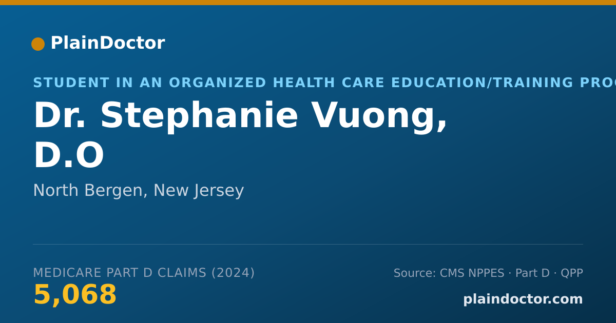 Shareable card for Stephanie Vuong, D.O - Student in an Organized Health Care Education/Training Program, North Bergen, NJ