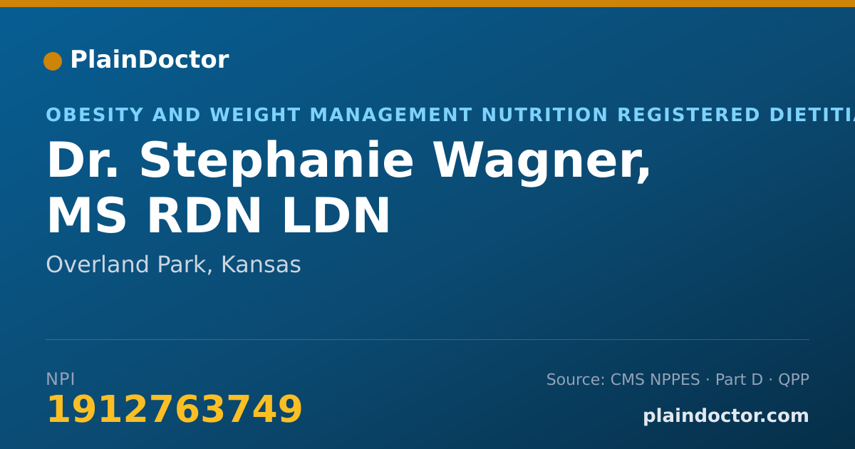 Shareable card for Stephanie Wagner, MS RDN LDN - Obesity and Weight Management Nutrition Registered Dietitian, Overland Park, KS