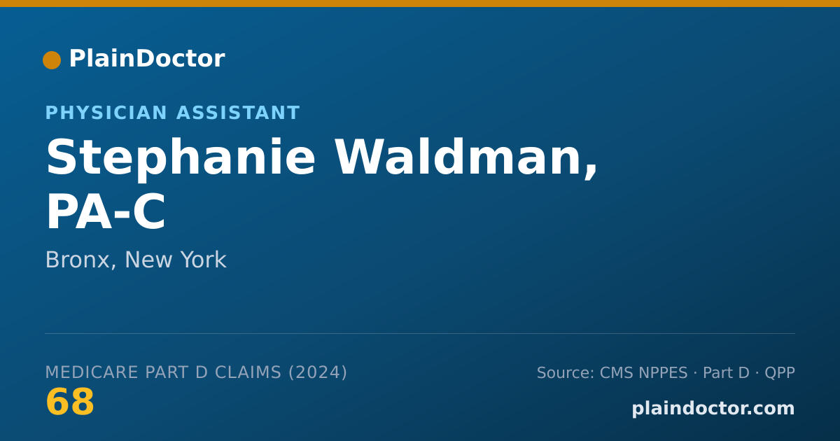 Shareable card for Stephanie Waldman, PA-C - Physician Assistant, Bronx, NY