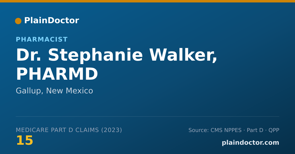 Shareable card for Stephanie Walker, PHARMD - Pharmacist, Gallup, NM