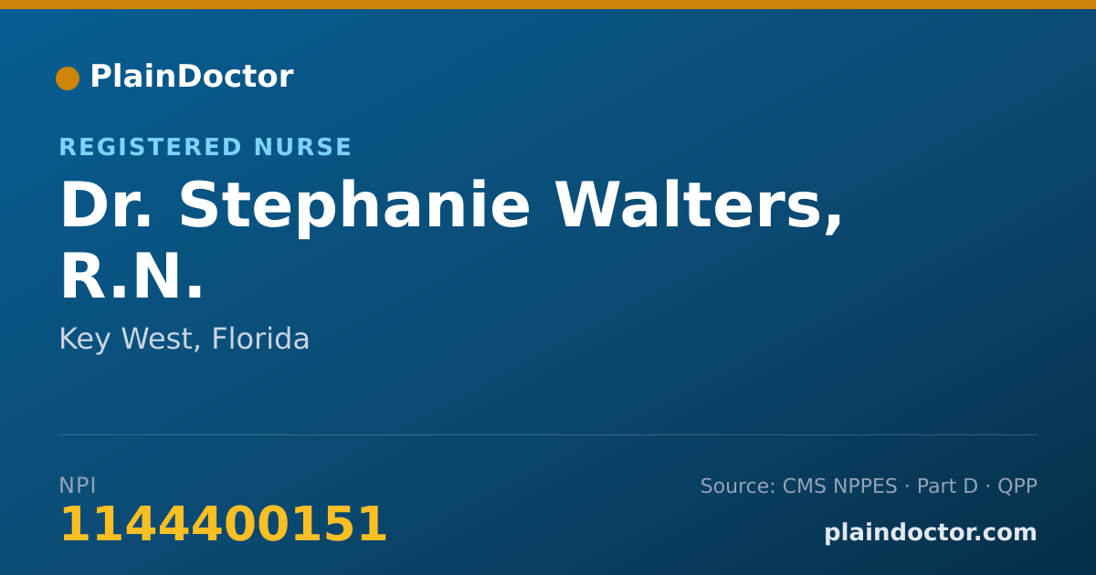 Shareable card for Stephanie Walters, R.N. - Registered Nurse, Key West, FL