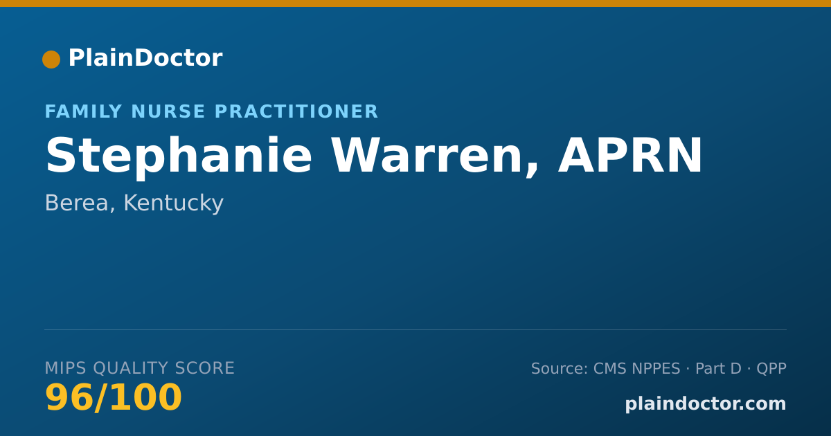 Shareable card for Stephanie Warren, APRN - Family Nurse Practitioner, Berea, KY