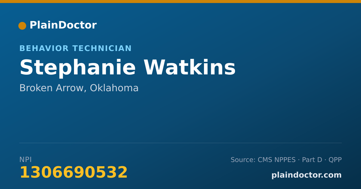 Shareable card for Stephanie Watkins - Behavior Technician, Broken Arrow, OK
