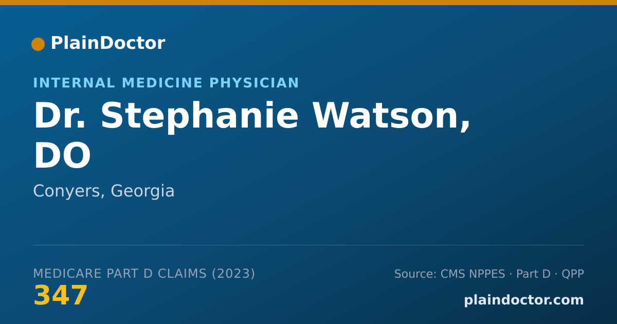 Shareable card for Stephanie Watson, DO - Internal Medicine Physician, Conyers, GA