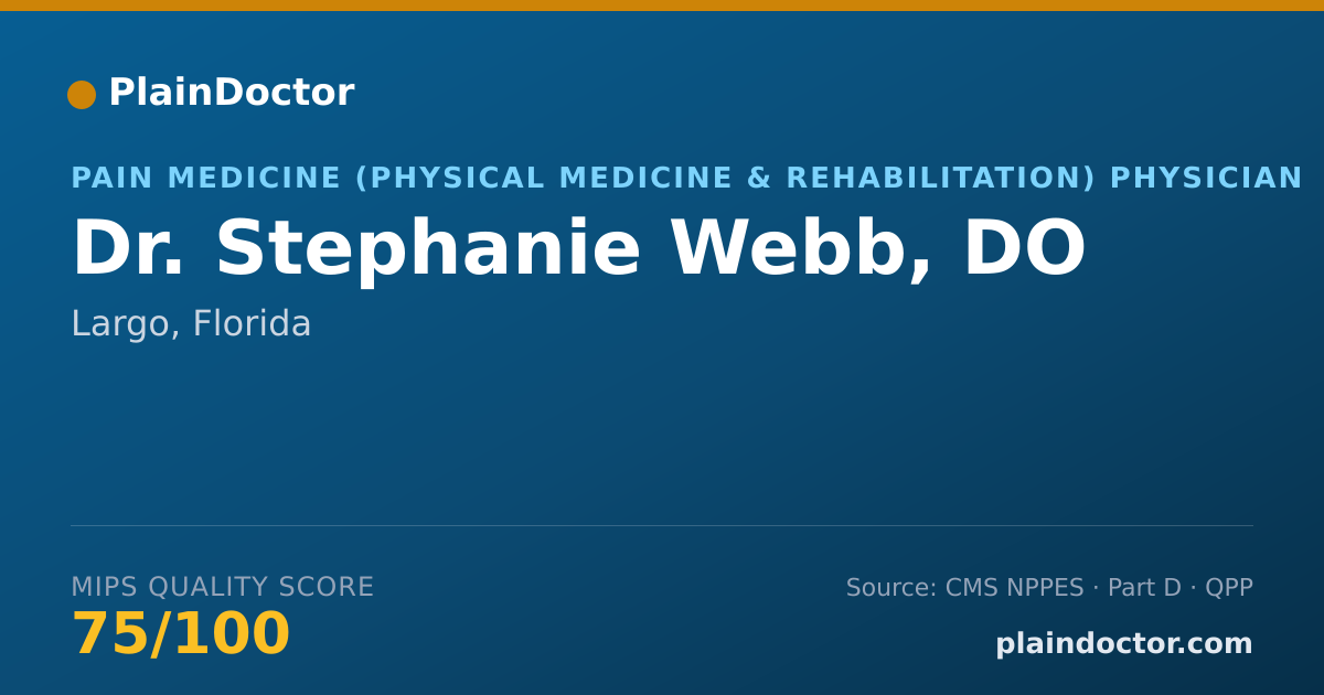 Shareable card for Stephanie Webb, DO - Physical Medicine & Rehabilitation Physician, Largo, FL